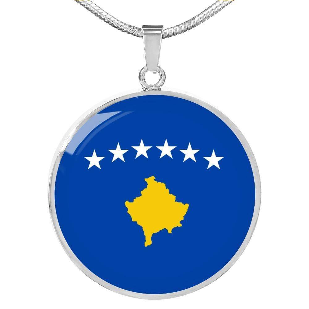 Kosovo Flag Necklace Kosovo Flag Stainless Steel or 18k Gold 18-22" - Express Your Love Gifts
