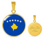 Kosovo Flag Necklace Kosovo Flag Stainless Steel or 18k Gold 18-22" - Express Your Love Gifts