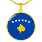 Kosovo Flag Necklace Kosovo Flag Stainless Steel or 18k Gold 18-22" - Express Your Love Gifts