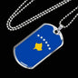 Kosovo Flag Necklace Kosovo Flag Stainless Steel or 18k Gold Dog Tag 24" - Express Your Love Gifts