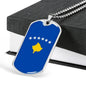 Kosovo Flag Necklace Kosovo Flag Stainless Steel or 18k Gold Dog Tag 24" - Express Your Love Gifts