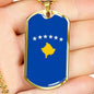 Kosovo Flag Necklace Kosovo Flag Stainless Steel or 18k Gold Dog Tag 24" - Express Your Love Gifts