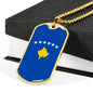 Kosovo Flag Necklace Kosovo Flag Stainless Steel or 18k Gold Dog Tag 24" - Express Your Love Gifts