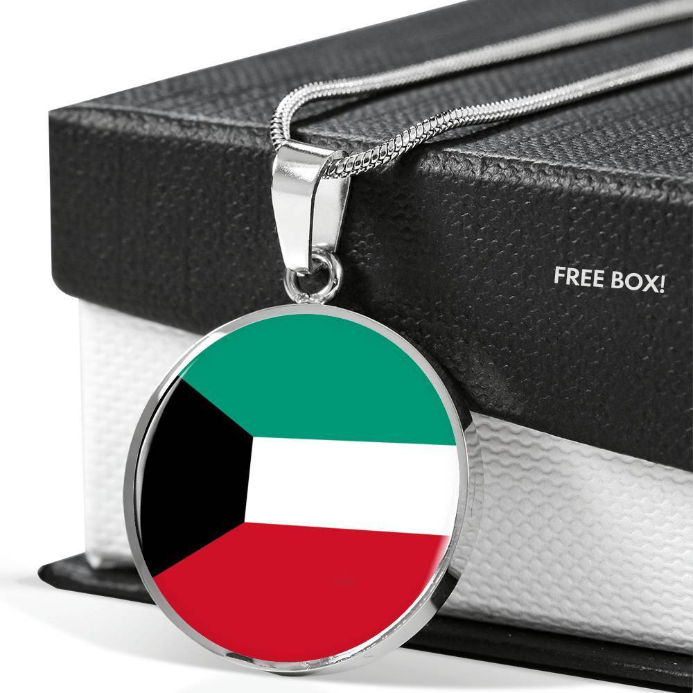 Kuwait Flag Necklace Kuwait Flag Stainless Steel or 18k Gold 18-22" - Express Your Love Gifts
