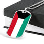 Kuwait Flag Necklace Kuwait Flag Stainless Steel or 18k Gold Dog Tag 24" - Express Your Love Gifts