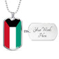 Kuwait Flag Necklace Kuwait Flag Stainless Steel or 18k Gold Dog Tag 24" - Express Your Love Gifts