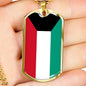Kuwait Flag Necklace Kuwait Flag Stainless Steel or 18k Gold Dog Tag 24" - Express Your Love Gifts