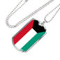 Kuwait Flag Necklace Kuwait Flag Stainless Steel or 18k Gold Dog Tag 24" - Express Your Love Gifts