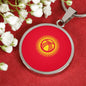 Kyrgyzstan Flag Necklace Kyrgyzstan Flag Stainless Steel or 18k Gold 18-22" - Express Your Love Gifts