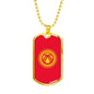Kyrgyzstan Flag Necklace Kyrgyzstan Flag Stainless Steel or 18k Gold Dog Tag 24" - Express Your Love Gifts