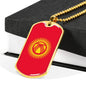 Kyrgyzstan Flag Necklace Kyrgyzstan Flag Stainless Steel or 18k Gold Dog Tag 24" - Express Your Love Gifts