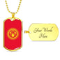 Kyrgyzstan Flag Necklace Kyrgyzstan Flag Stainless Steel or 18k Gold Dog Tag 24" - Express Your Love Gifts