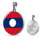 Laos Flag Necklace Laos Flag Necklace Stainless Steel or 18k Gold 18-22" - Express Your Love Gifts