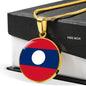 Laos Flag Necklace Laos Flag Necklace Stainless Steel or 18k Gold 18-22" - Express Your Love Gifts