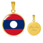 Laos Flag Necklace Laos Flag Necklace Stainless Steel or 18k Gold 18-22" - Express Your Love Gifts