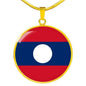 Laos Flag Necklace Laos Flag Necklace Stainless Steel or 18k Gold 18-22" - Express Your Love Gifts