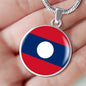 Laos Flag Necklace Laos Flag Necklace Stainless Steel or 18k Gold 18-22" - Express Your Love Gifts
