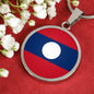 Laos Flag Necklace Laos Flag Necklace Stainless Steel or 18k Gold 18-22" - Express Your Love Gifts