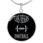 Las Vegas Football Fan Circle Pendant Necklace Stainless Steel or 18k Gold 18-22" - Express Your Love Gifts