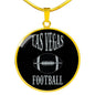 Las Vegas Football Fan Circle Pendant Necklace Stainless Steel or 18k Gold 18-22" - Express Your Love Gifts