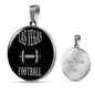 Las Vegas Football Fan Circle Pendant Necklace Stainless Steel or 18k Gold 18-22" - Express Your Love Gifts