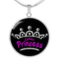 Latina Princess Circle Pendant Necklace Stainless Steel or 18k Gold 18-22" - Express Your Love Gifts