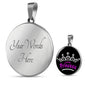 Latina Princess Circle Pendant Necklace Stainless Steel or 18k Gold 18-22" - Express Your Love Gifts