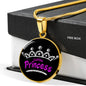 Latina Princess Circle Pendant Necklace Stainless Steel or 18k Gold 18-22" - Express Your Love Gifts