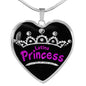 Latina Princess Necklace Stainless Steel or 18k Gold Heart Pendant 18-22' - Express Your Love Gifts