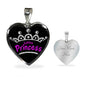 Latina Princess Necklace Stainless Steel or 18k Gold Heart Pendant 18-22' - Express Your Love Gifts