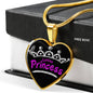 Latina Princess Necklace Stainless Steel or 18k Gold Heart Pendant 18-22' - Express Your Love Gifts