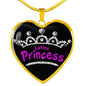Latina Princess Necklace Stainless Steel or 18k Gold Heart Pendant 18-22' - Express Your Love Gifts