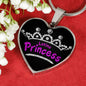 Latina Princess Necklace Stainless Steel or 18k Gold Heart Pendant 18-22' - Express Your Love Gifts