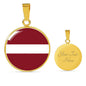 Latvia Flag Necklace Latvia Flag Necklace Stainless Steel or 18k Gold 18-22" - Express Your Love Gifts