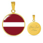 Latvia Flag Necklace Latvia Flag Necklace Stainless Steel or 18k Gold 18-22" - Express Your Love Gifts