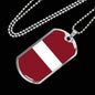 Latvia Flag Necklace Latvia Flag Stainless Steel or 18k Gold Dog Tag 24" - Express Your Love Gifts