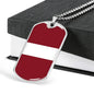 Latvia Flag Necklace Latvia Flag Stainless Steel or 18k Gold Dog Tag 24" - Express Your Love Gifts