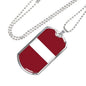 Latvia Flag Necklace Latvia Flag Stainless Steel or 18k Gold Dog Tag 24" - Express Your Love Gifts
