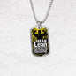 Lean Mean Fighting Machine Inspirational Motovational Necklace Stainless Steel or 18k Gold Dog Tag 24" Chain-Express Your Love Gifts