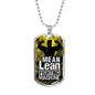 Lean Mean Fighting Machine Inspirational Motovational Necklace Stainless Steel or 18k Gold Dog Tag 24" Chain-Express Your Love Gifts