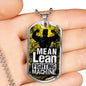 Lean Mean Fighting Machine Inspirational Motovational Necklace Stainless Steel or 18k Gold Dog Tag 24" Chain-Express Your Love Gifts
