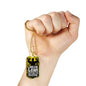 Lean Mean Fighting Machine Inspirational Motovational Necklace Stainless Steel or 18k Gold Dog Tag 24" Chain-Express Your Love Gifts