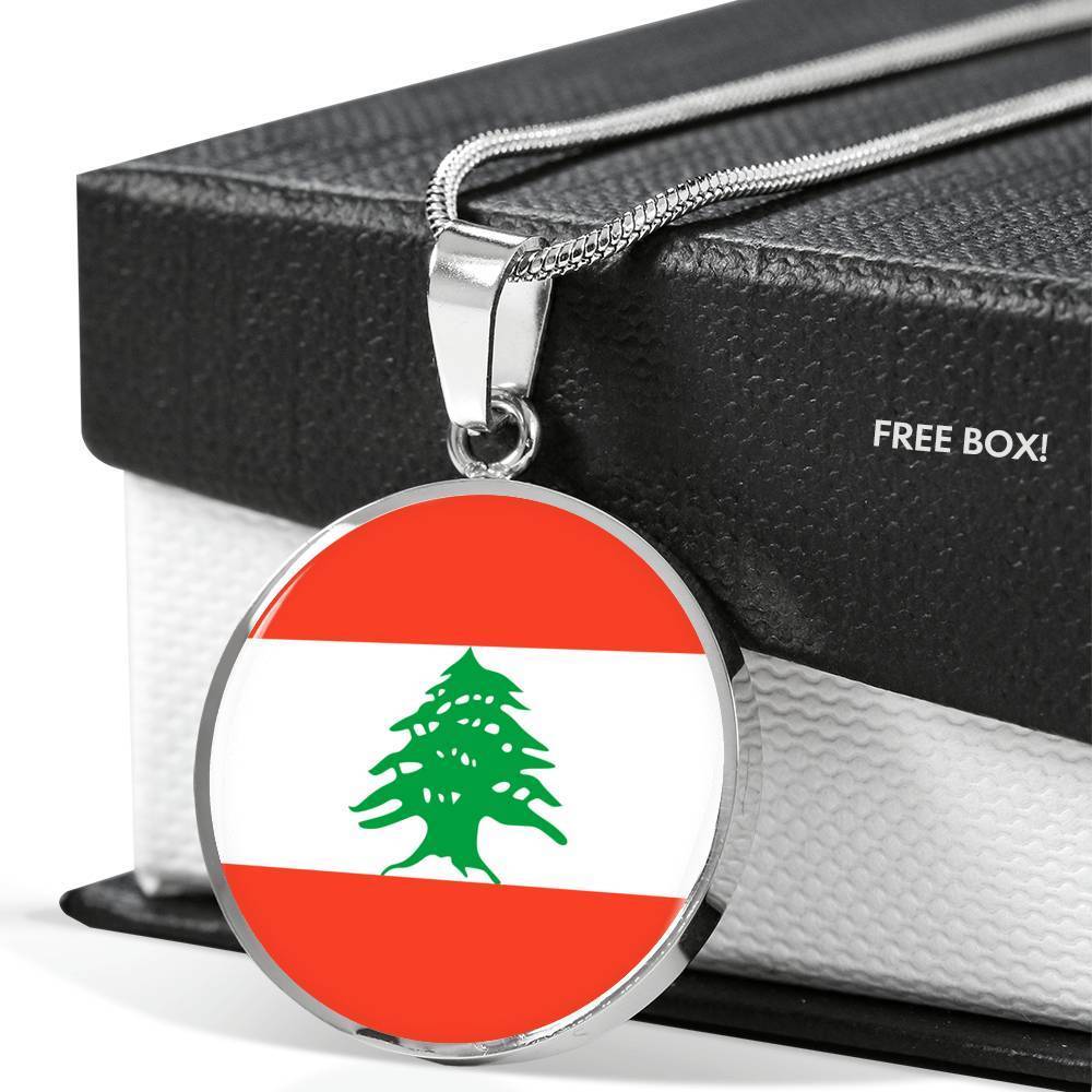 Lebanon Flag Necklace Lebanon Flag Necklace Stainless Steel or 18k Gold 18-22" - Express Your Love Gifts
