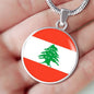 Lebanon Flag Necklace Lebanon Flag Necklace Stainless Steel or 18k Gold 18-22" - Express Your Love Gifts