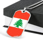 Lebanon Flag Necklace Lebanon Flag Stainless Steel or 18k Gold Dog Tag 24" - Express Your Love Gifts
