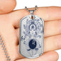 Leo Constellation Horoscope Zodiac Dog Tag Stainless Steel or 18k Gold 24" Chain - Express Your Love Gifts