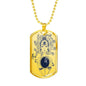 Leo Constellation Horoscope Zodiac Dog Tag Stainless Steel or 18k Gold 24" Chain - Express Your Love Gifts