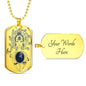 Leo Constellation Horoscope Zodiac Dog Tag Stainless Steel or 18k Gold 24" Chain - Express Your Love Gifts