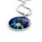 Leo Purple Galaxy Zodiac Necklace Stainless Steel or 18k Gold Circle Pendant - Express Your Love Gifts