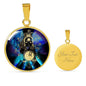 Leo Purple Galaxy Zodiac Necklace Stainless Steel or 18k Gold Circle Pendant - Express Your Love Gifts